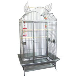 greenparrotextralargebirdcagewithscallopopentoppc1027