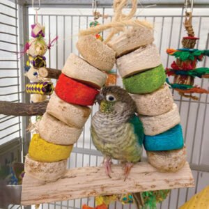 carnival bird kabob swing natural parrot toy large