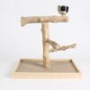 coffee wood table top parrot stand medium