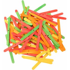 coloured wood ice lolly sticks parrot toy parts 100 pack