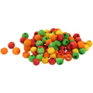 Colourful Wood Beads - 1/2" - Pack of 75