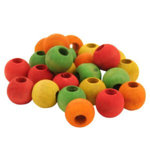 Colourful Wood Beads 3/4" - Pack of 24