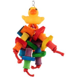 davie duck wood rope parrot toy