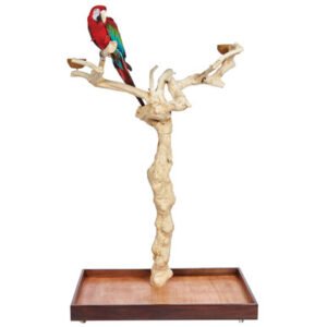 java duo tree large natural hardwood parrot playstand