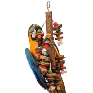 natural stacker wooden parrot toy