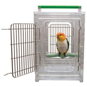 perch and go acrylic parrot travel cage